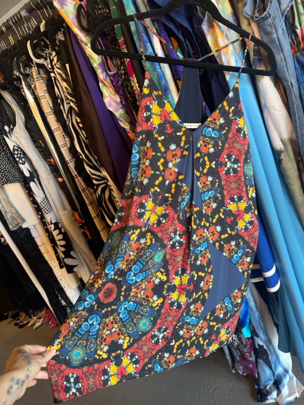 Alice + Olivi Multicolor Printed Mini Dress